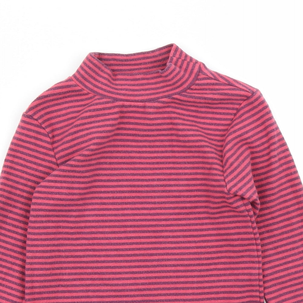 NEXT Girls Pink Striped  Basic T-Shirt Size 7 Years
