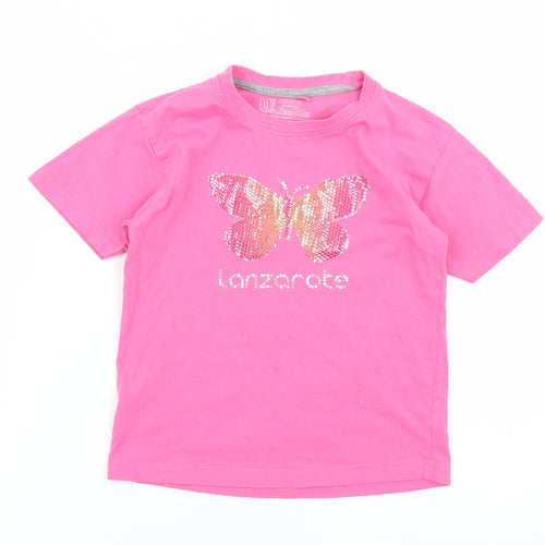 Lanzatextil Girls Pink   Basic T-Shirt Size 6 Years
