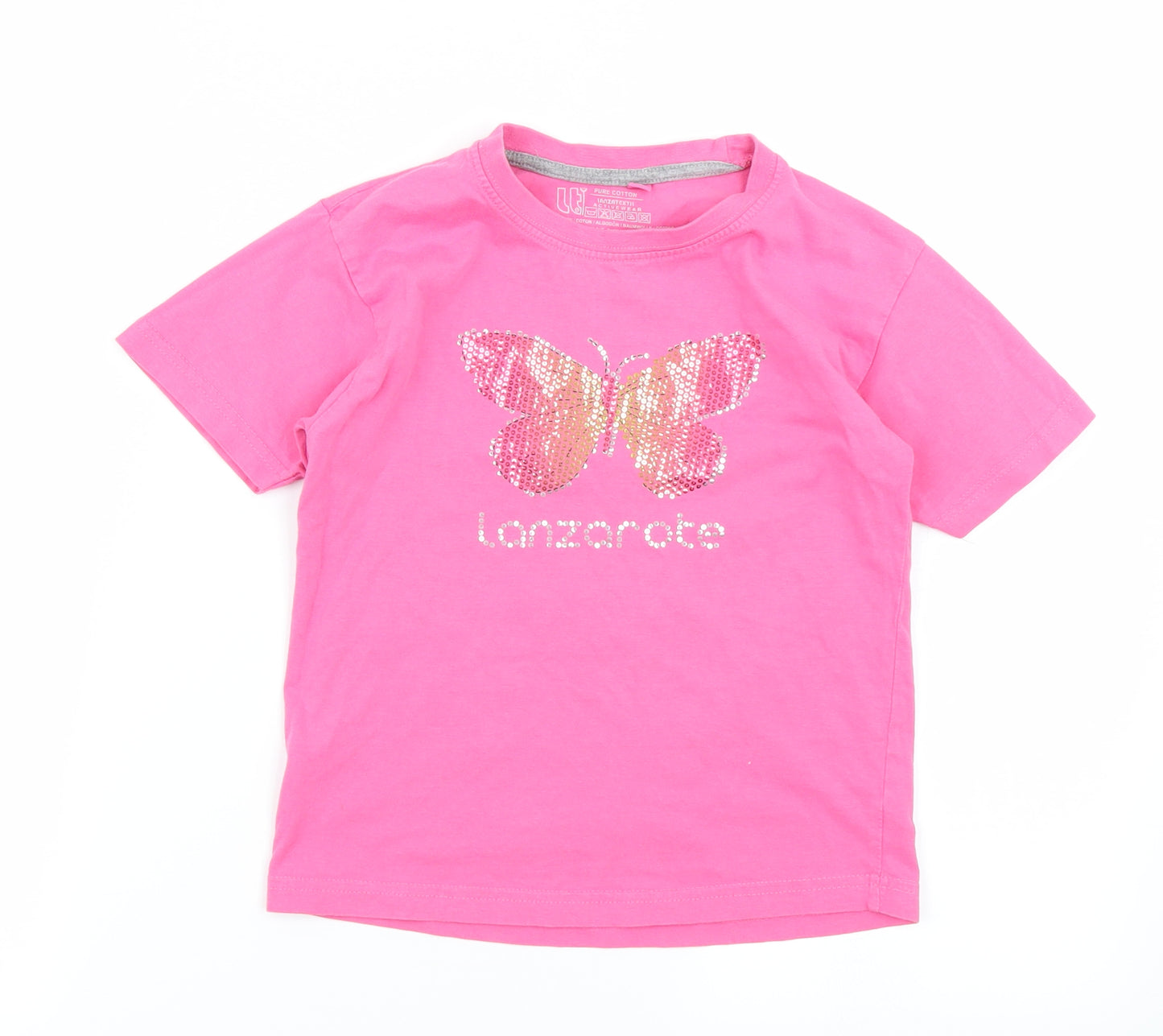 Lanzatextil Girls Pink   Basic T-Shirt Size 6 Years