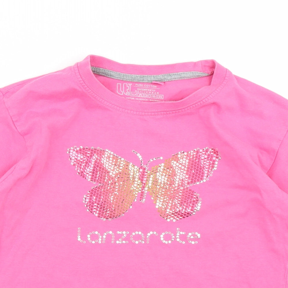 Lanzatextil Girls Pink   Basic T-Shirt Size 6 Years