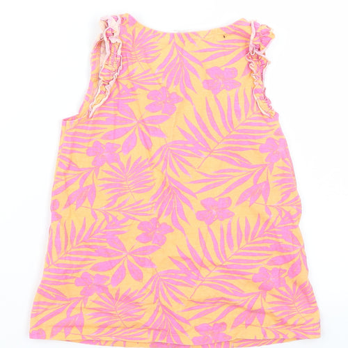 H&M Girls Orange Floral  Basic Tank Size 7-8 Years