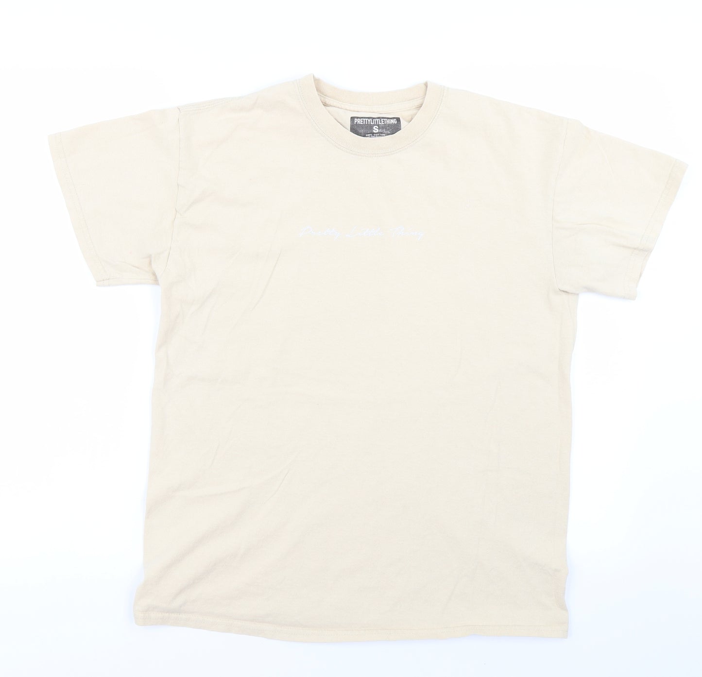 Pretty Little Thing Womens Beige   Basic T-Shirt Size S