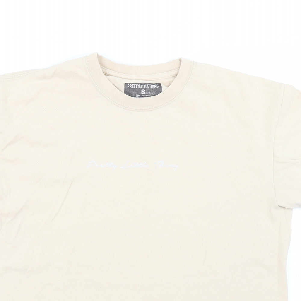 Pretty Little Thing Womens Beige   Basic T-Shirt Size S