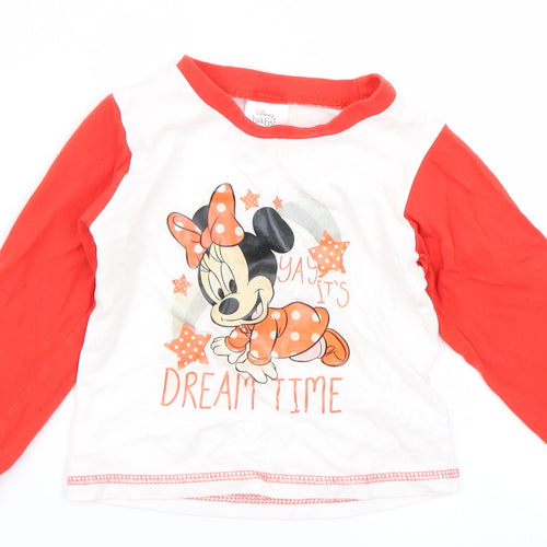 Disney Girls Red   Basic T-Shirt Size 18-24 Months  - Minnie Mouse