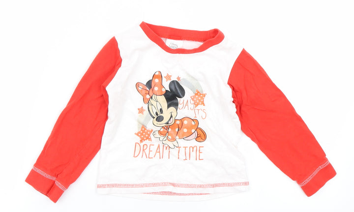 Disney Girls Red   Basic T-Shirt Size 18-24 Months  - Minnie Mouse