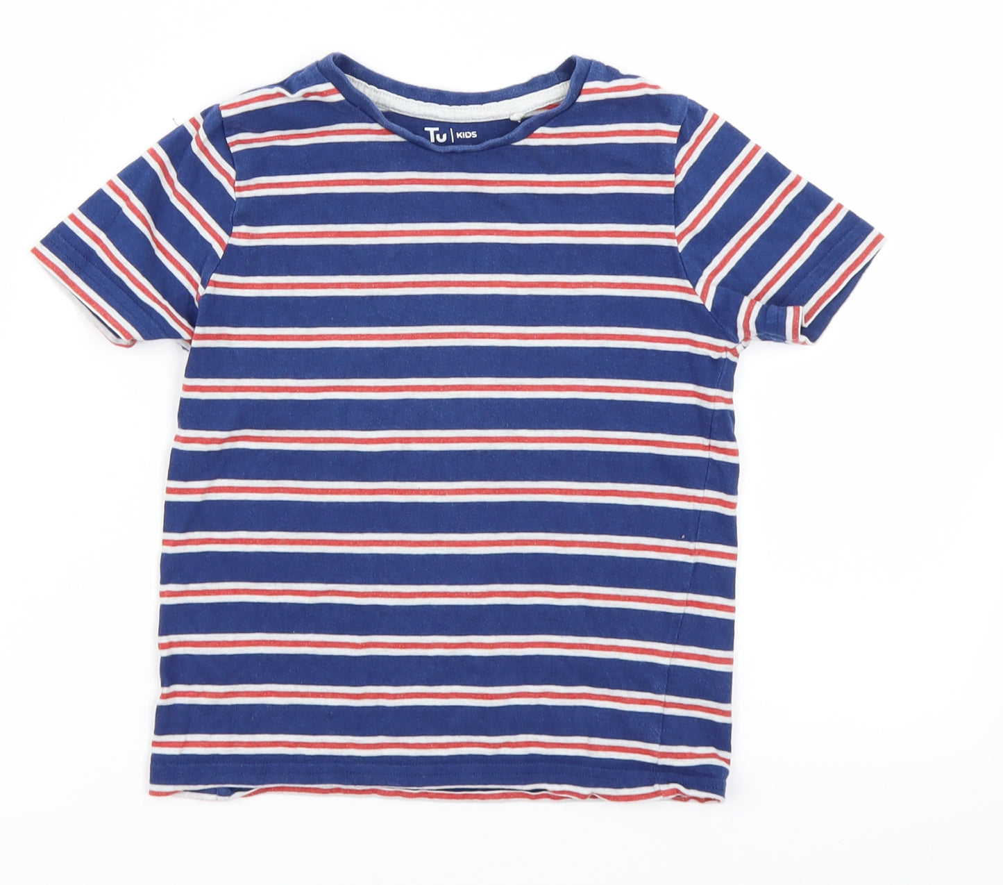 TU Boys Blue Striped  Basic T-Shirt Size 4 Years