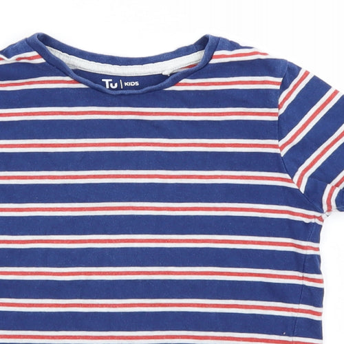 TU Boys Blue Striped  Basic T-Shirt Size 4 Years