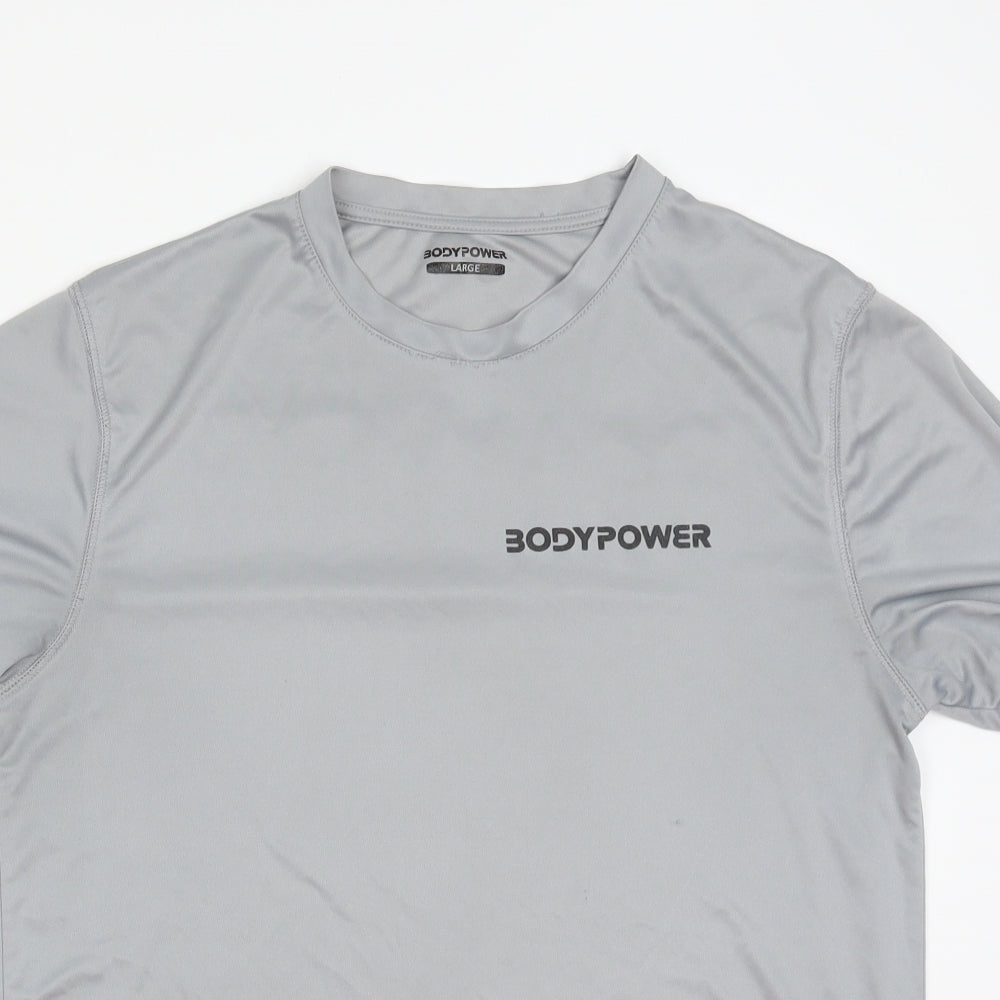 BODYPOWER Mens Grey   Basic T-Shirt Size L