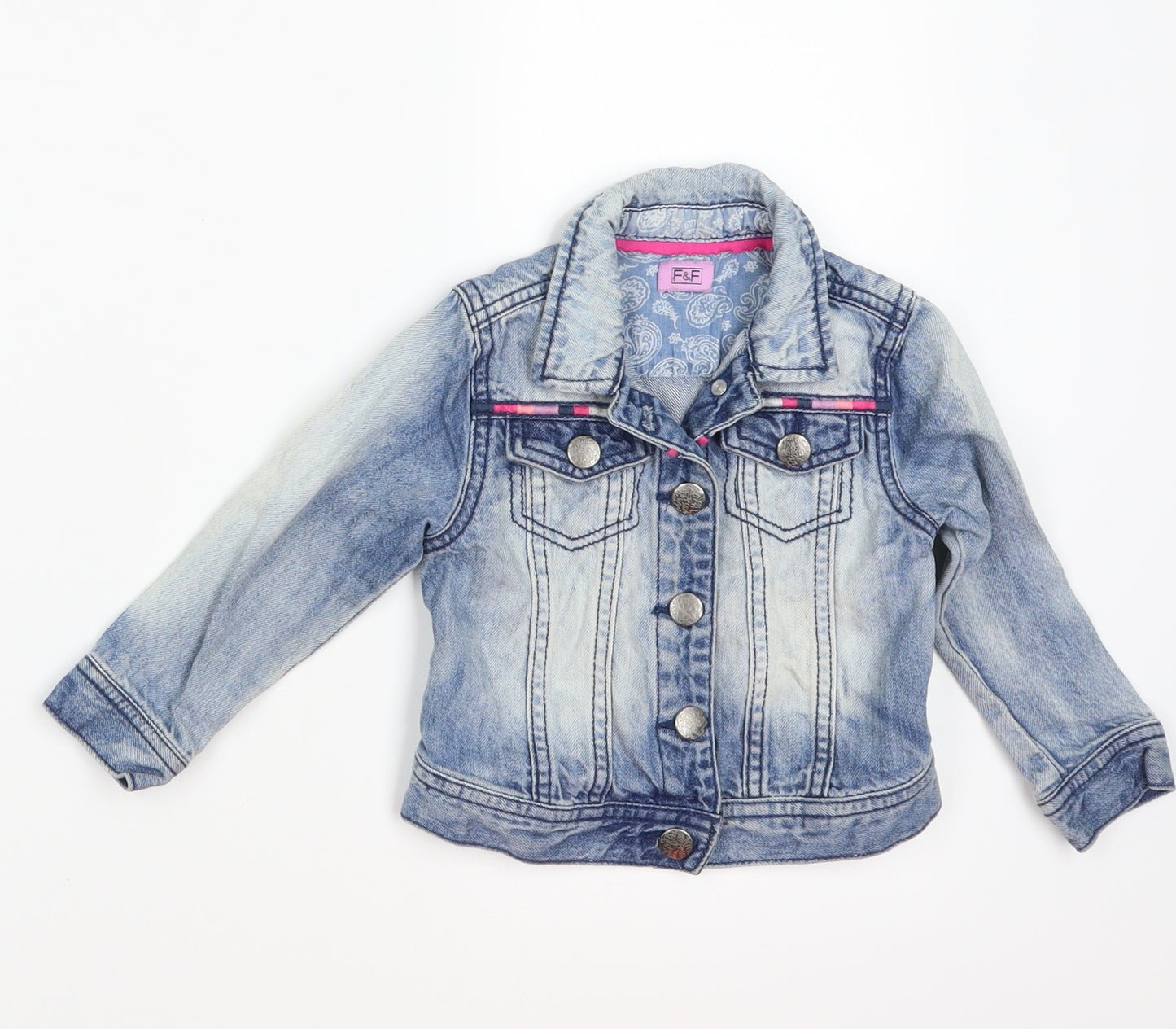 F&F Girls Blue  Denim Jacket  Size 18-24 Months
