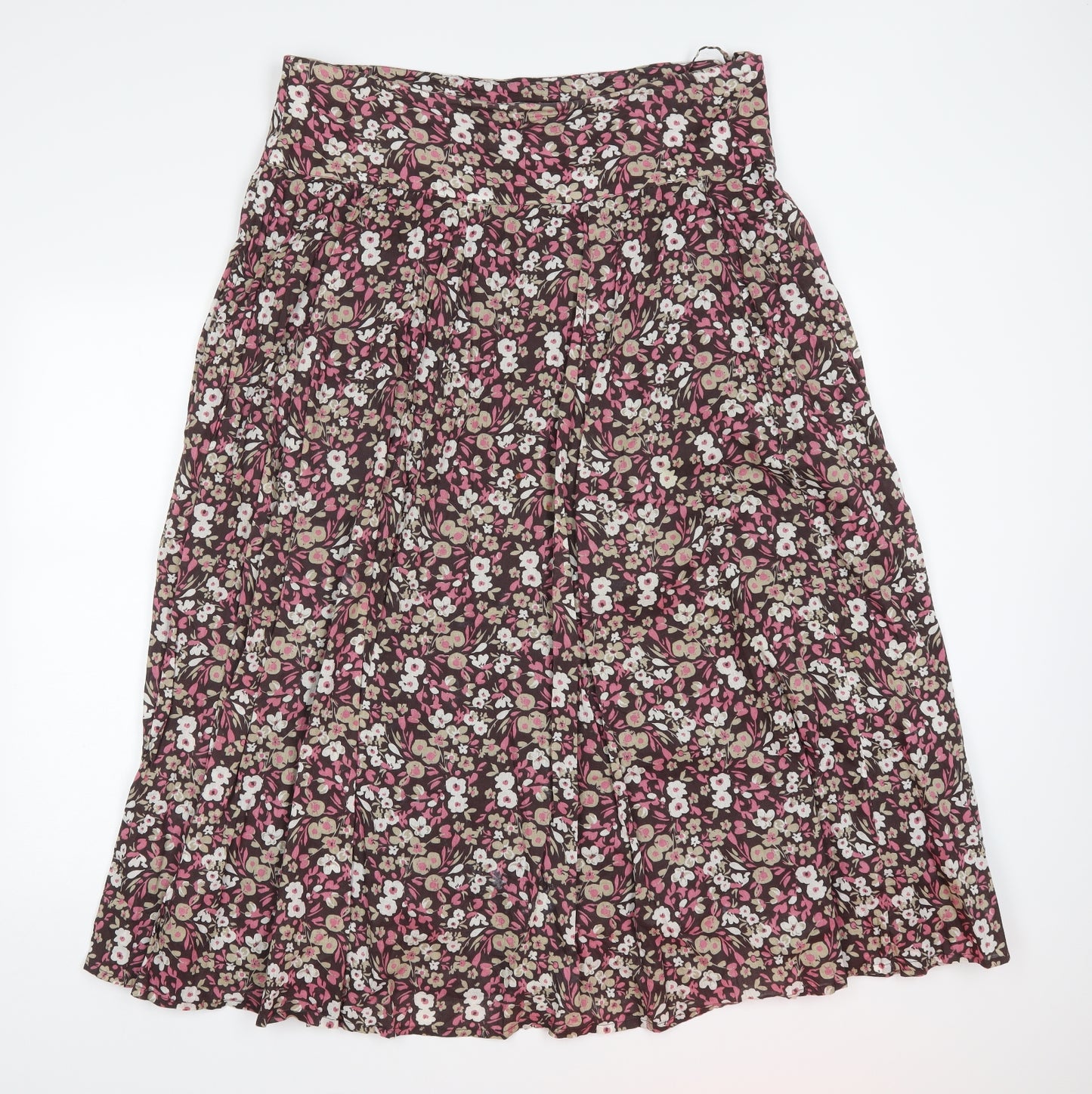 TU Womens Brown Floral  A-Line Skirt Size 14