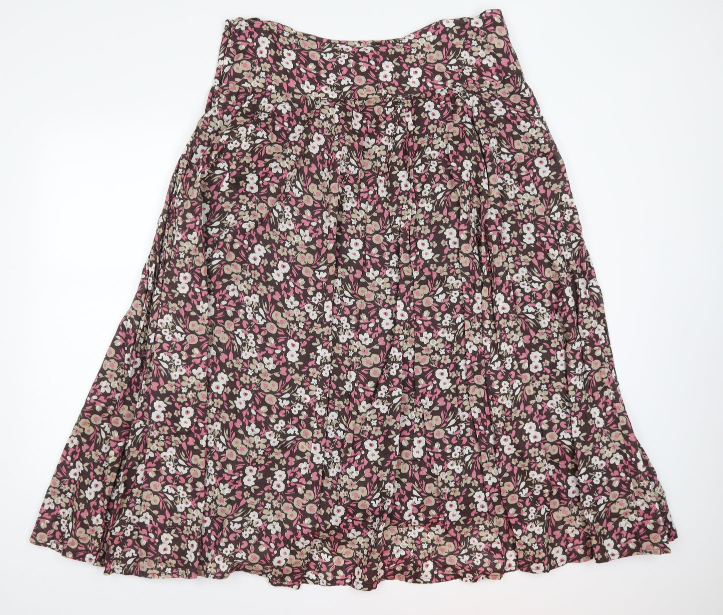 TU Womens Brown Floral  A-Line Skirt Size 14