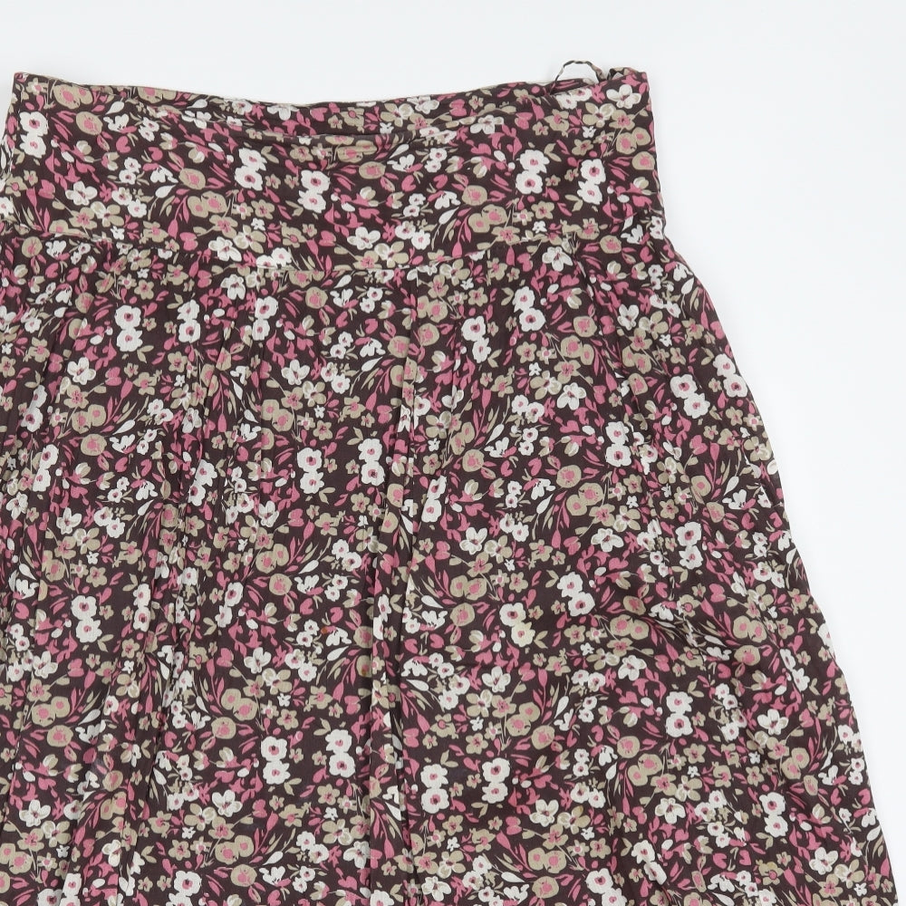 TU Womens Brown Floral  A-Line Skirt Size 14