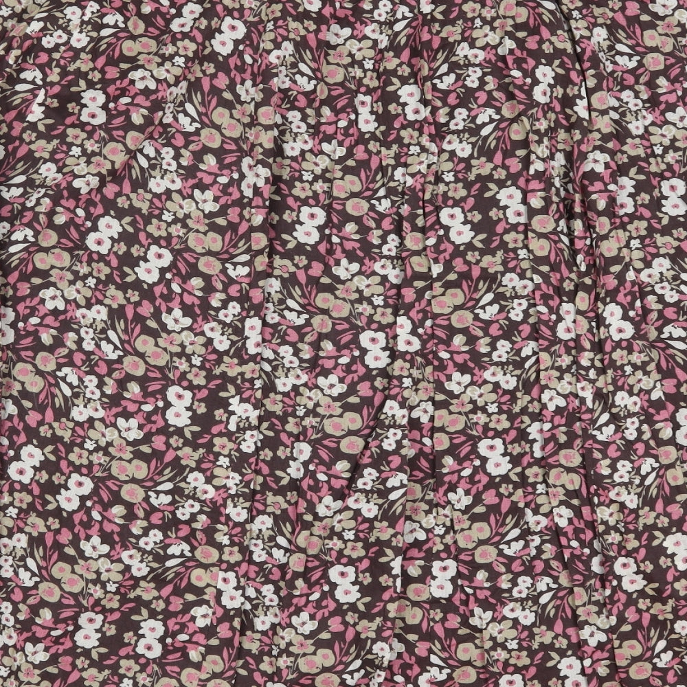 TU Womens Brown Floral  A-Line Skirt Size 14