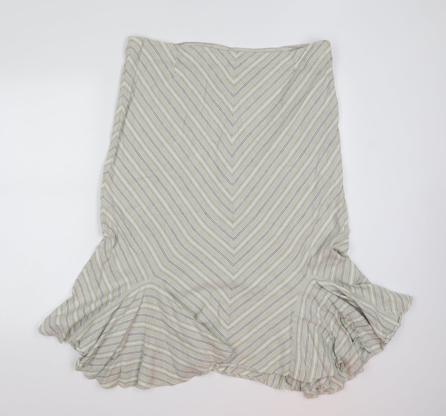 George Womens Green Striped  A-Line Skirt Size 18