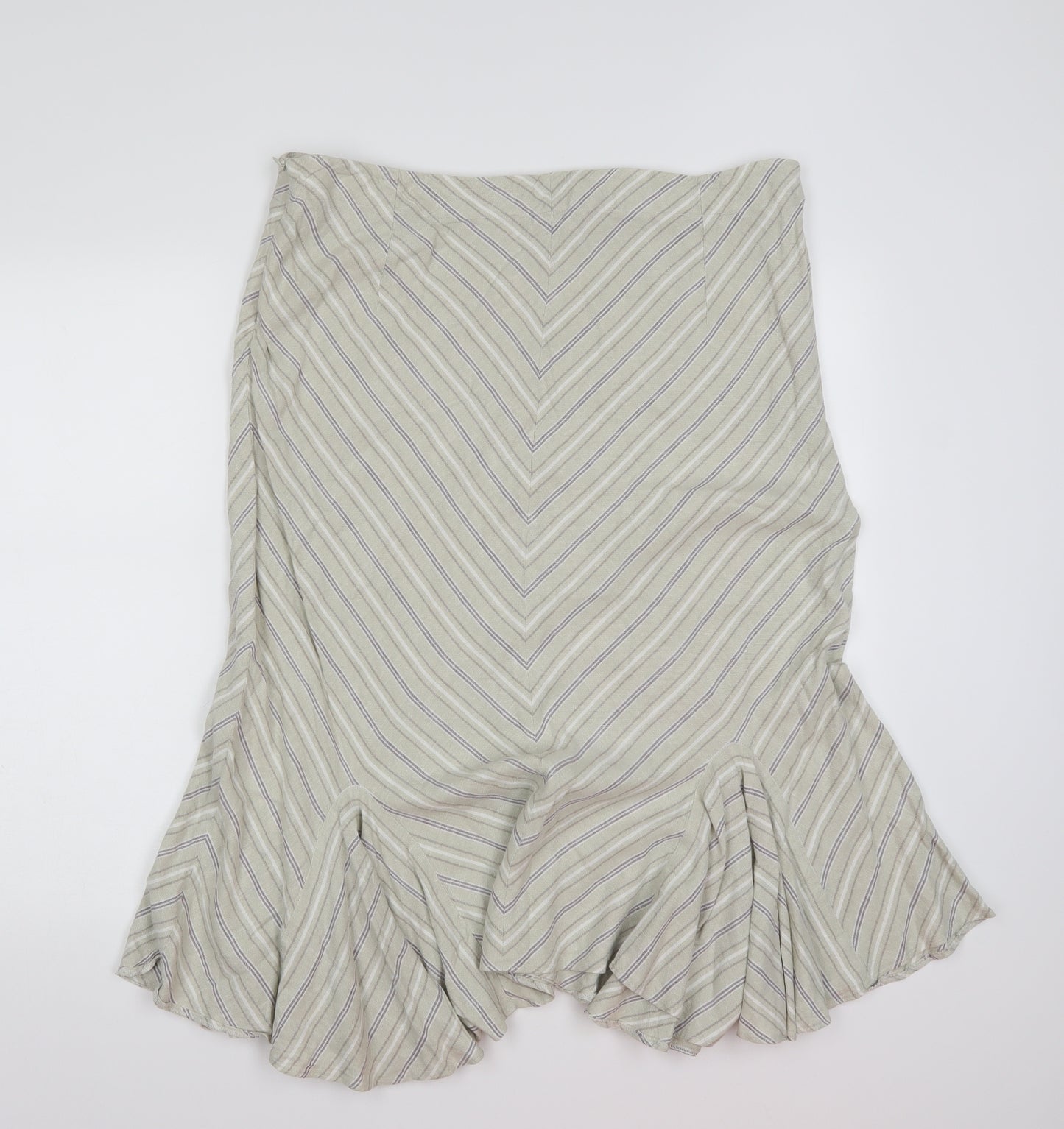 George Womens Green Striped  A-Line Skirt Size 18