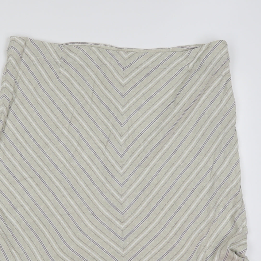 George Womens Green Striped  A-Line Skirt Size 18