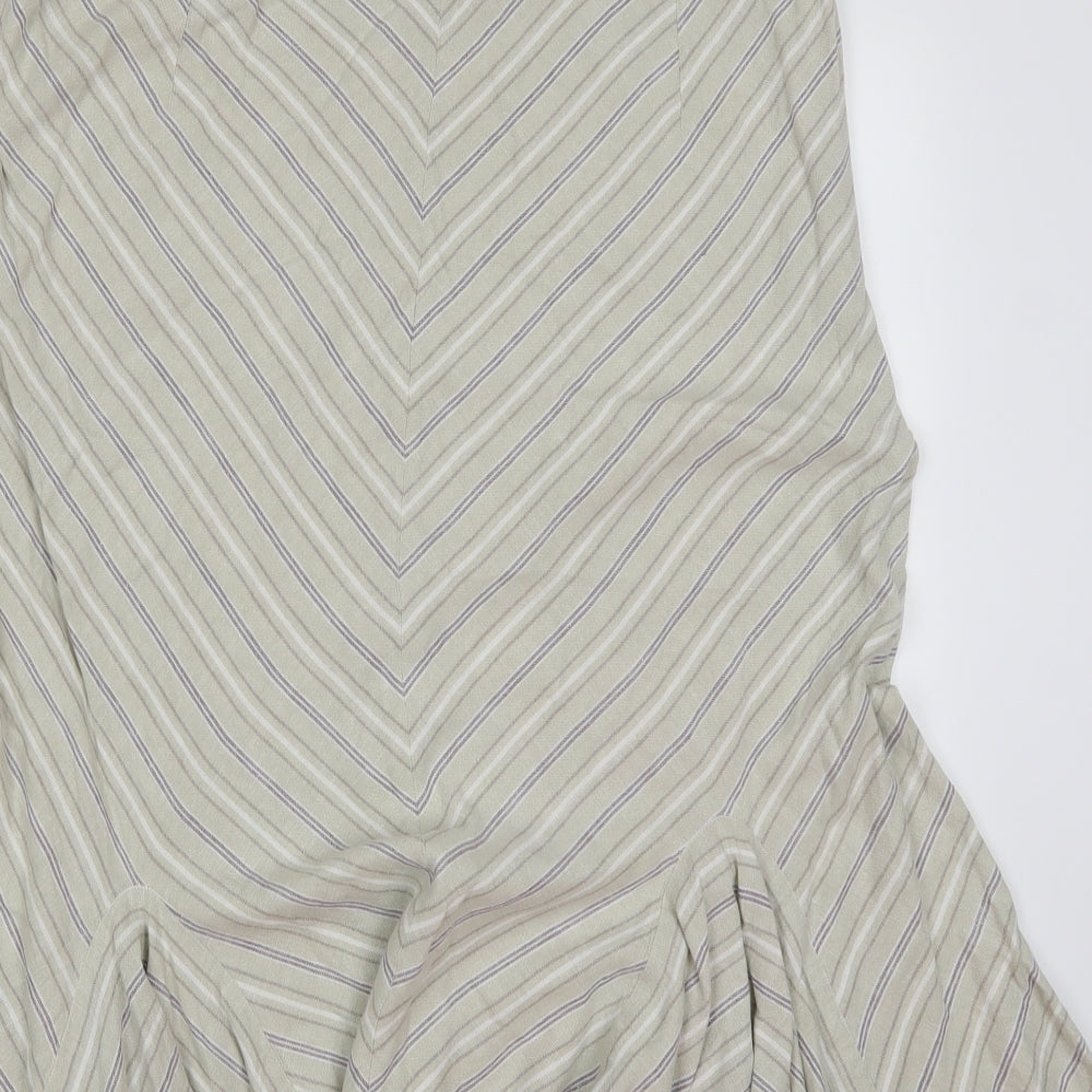 George Womens Green Striped  A-Line Skirt Size 18