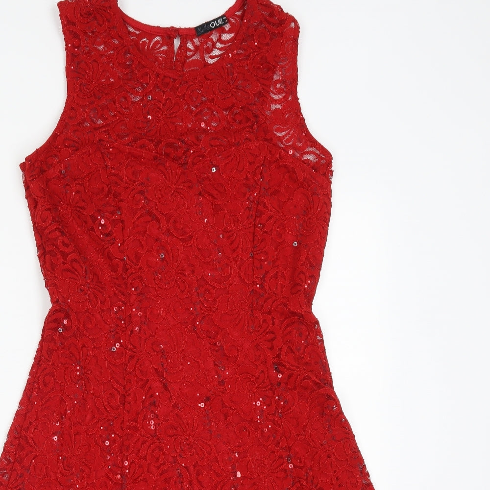 Quiz Womens Red   Fit & Flare  Size 18  - lace