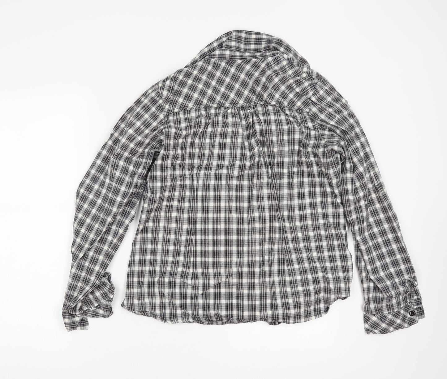 Cherokee Womens Grey Check  Basic Button-Up Size 16