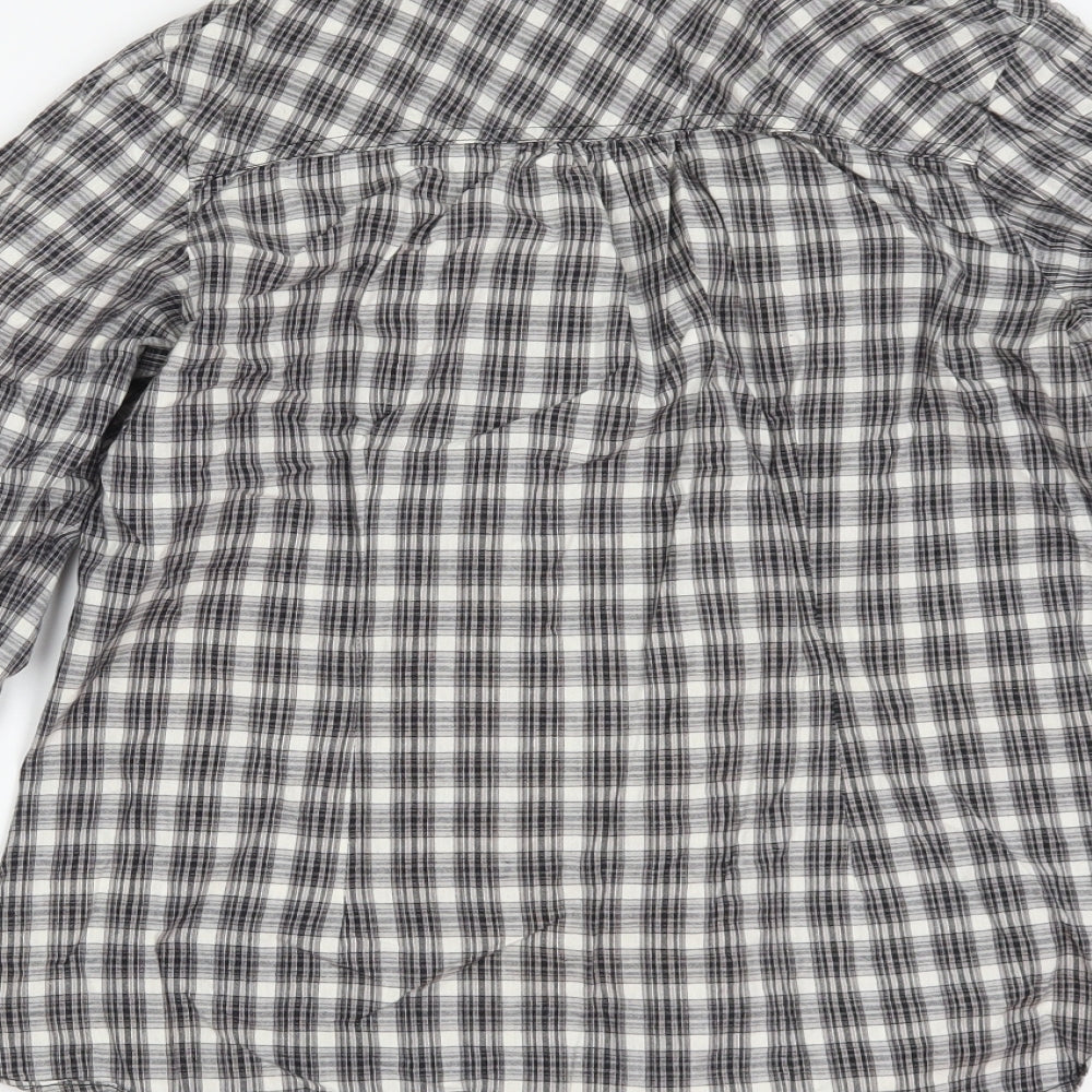 Cherokee Womens Grey Check  Basic Button-Up Size 16