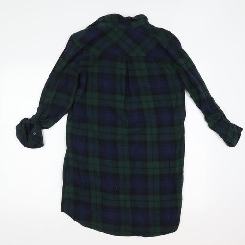 Primark Womens Green Check  Tunic Button-Up Size 12