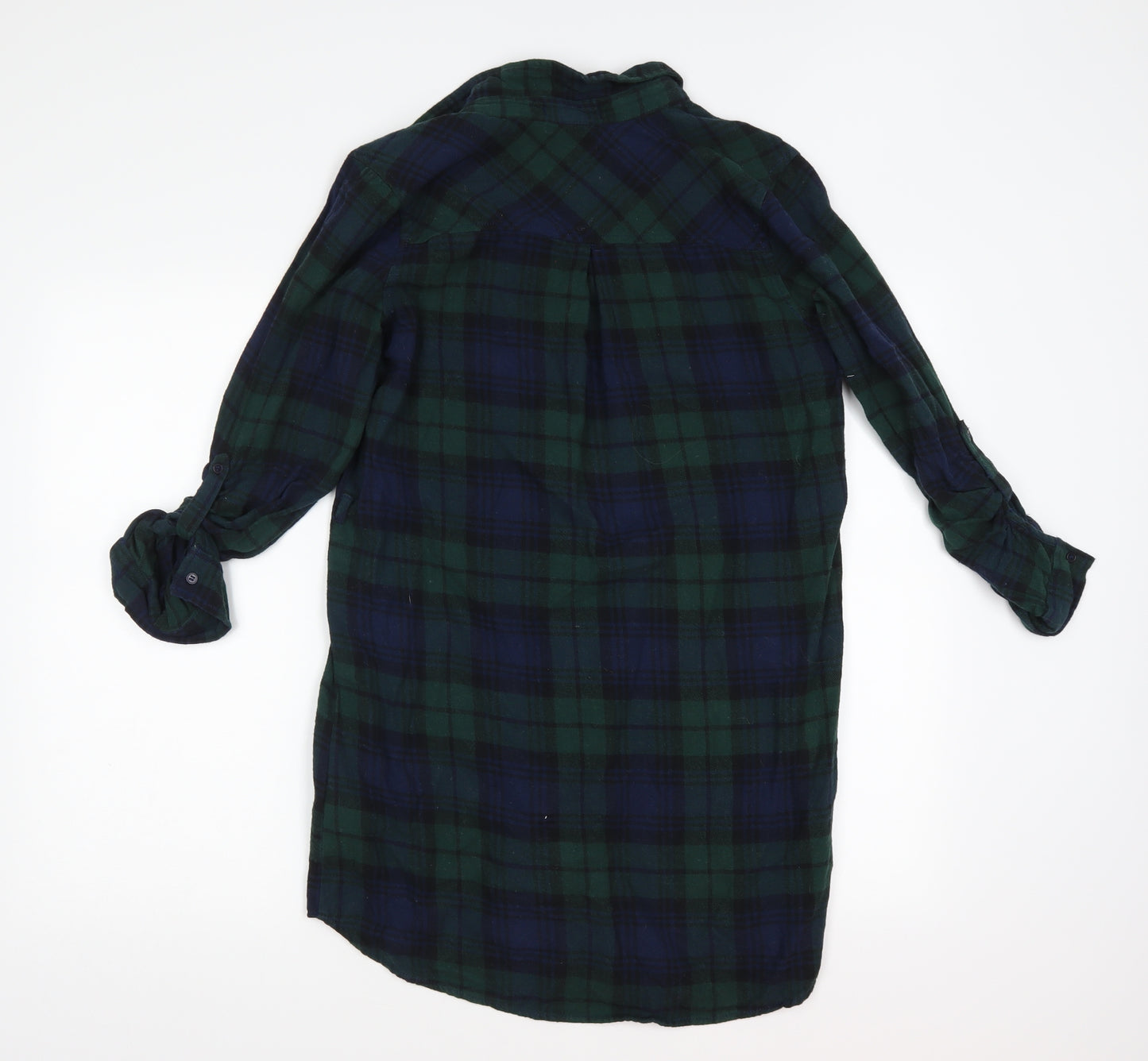 Primark Womens Green Check  Tunic Button-Up Size 12