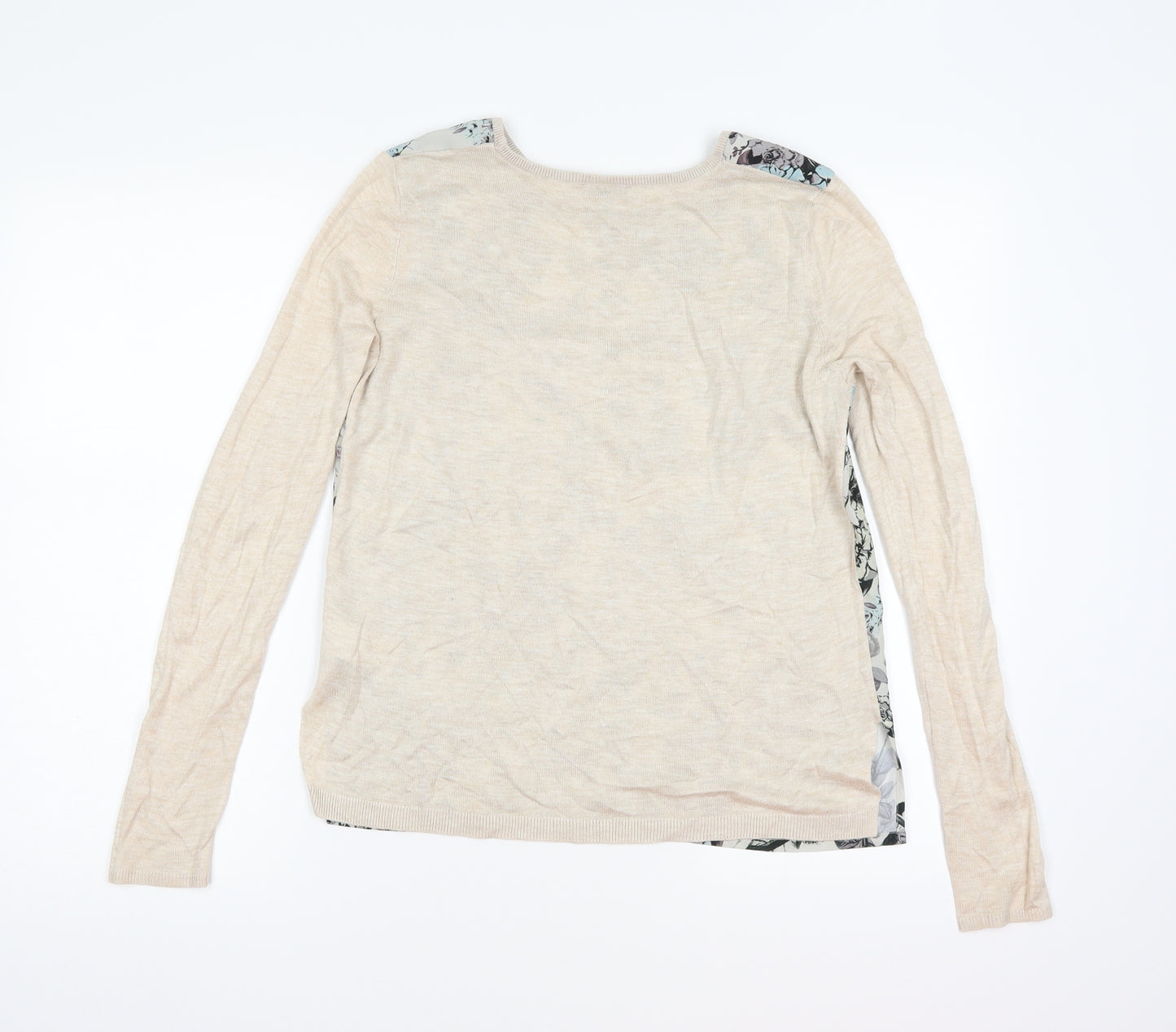 Warehouse Womens Beige Floral  Pullover Jumper Size S