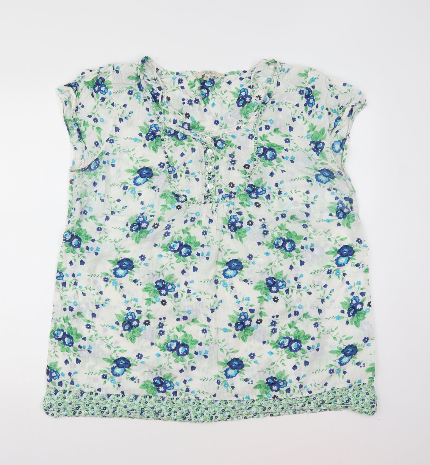 Debenhams Womens White Floral  Tunic Blouse Size 18