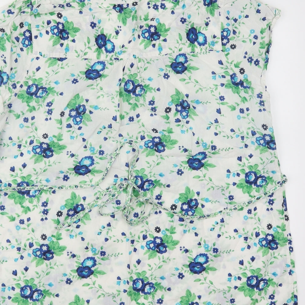 Debenhams Womens White Floral  Tunic Blouse Size 18