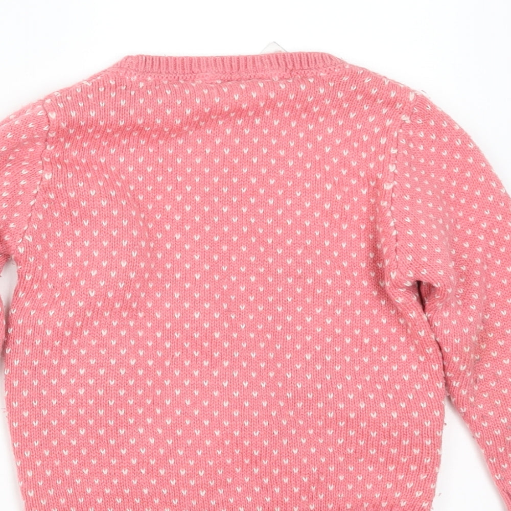 E-vie Angel Girls Pink Geometric  Pullover Jumper Size 3 Years  - POLAR BEAR