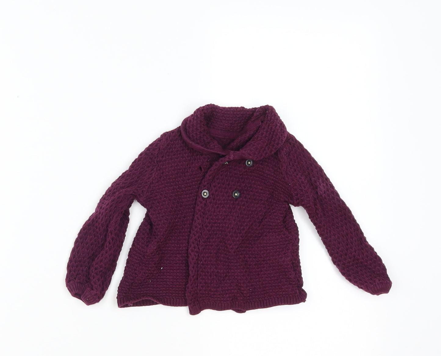 Marks and Spencer Girls Purple   Cardigan Jumper Size 3-6 Months