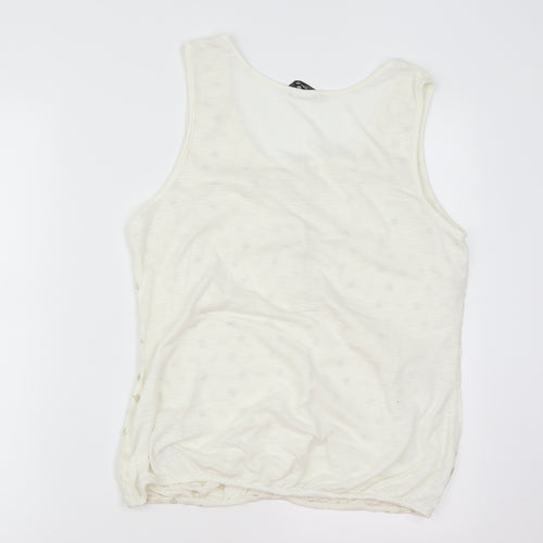 George Womens Ivory Geometric  Basic T-Shirt Size 14