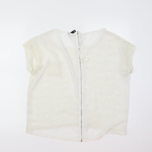 H&M Womens White   Basic T-Shirt Size 14