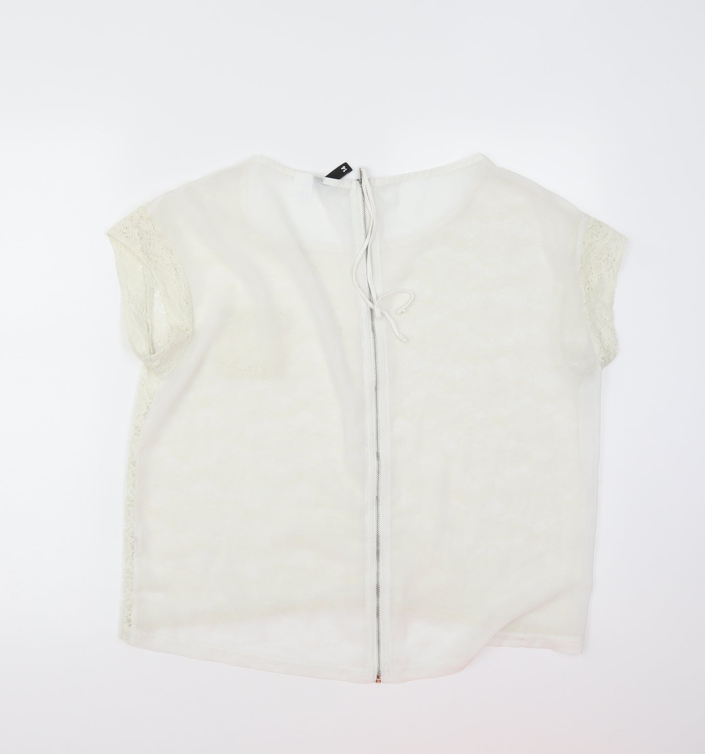 H&M Womens White   Basic T-Shirt Size 14