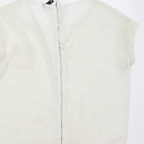 H&M Womens White   Basic T-Shirt Size 14