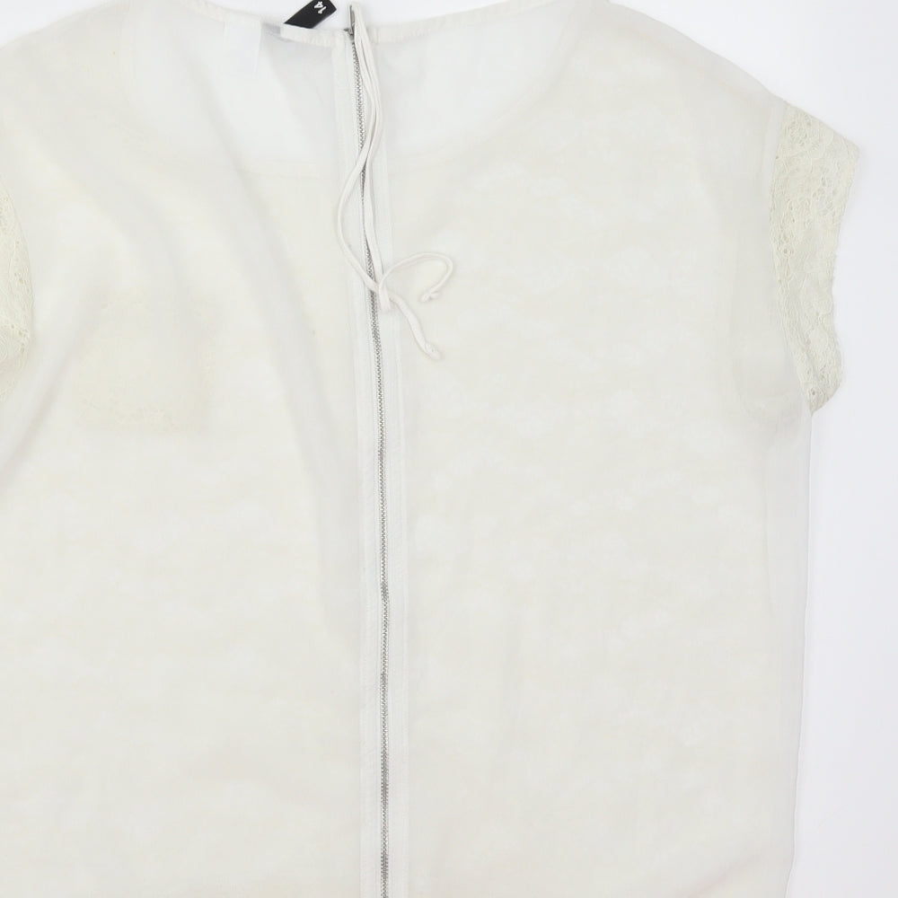 H&M Womens White   Basic T-Shirt Size 14