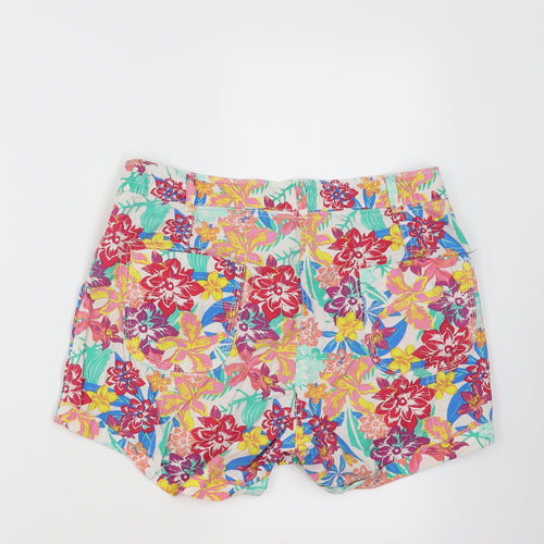 Peacocks Womens White Floral  Paperbag Shorts Size 8