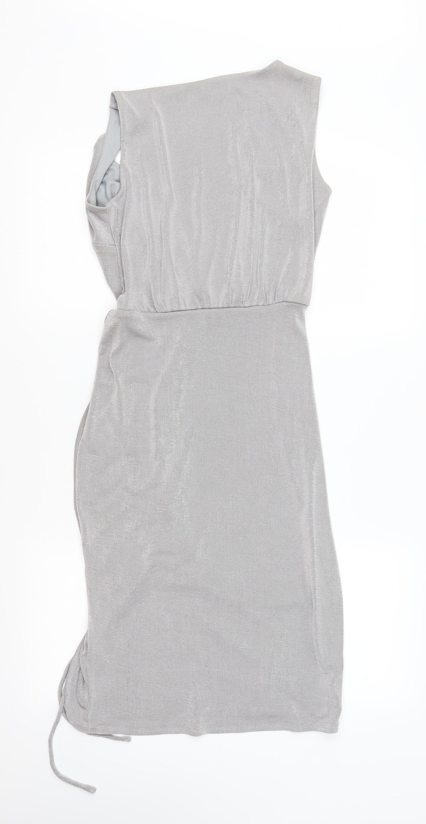 Miss Selfridge Womens Silver   Bodycon  Size 10  - gathered front