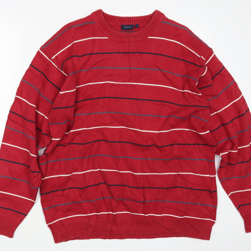 REDGREEN Mens Red Striped  Pullover Jumper Size L