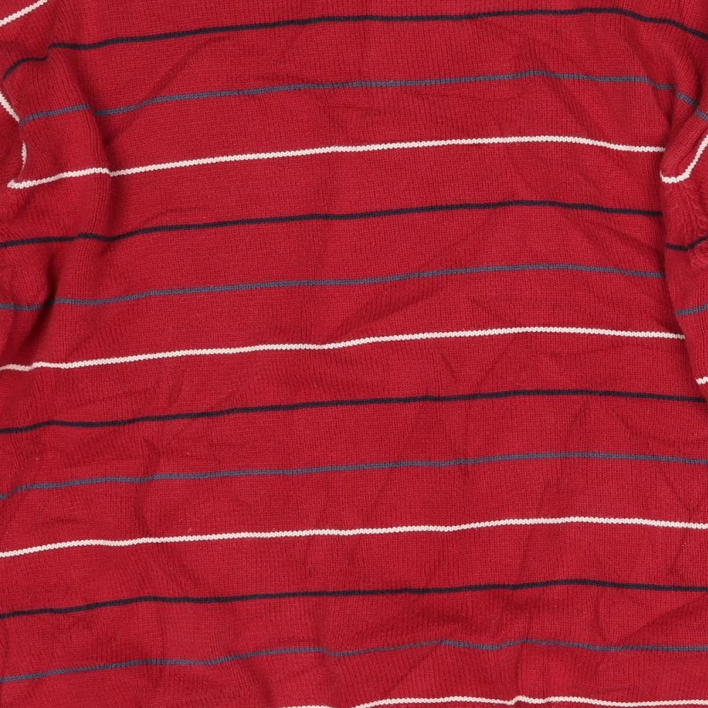 REDGREEN Mens Red Striped  Pullover Jumper Size L