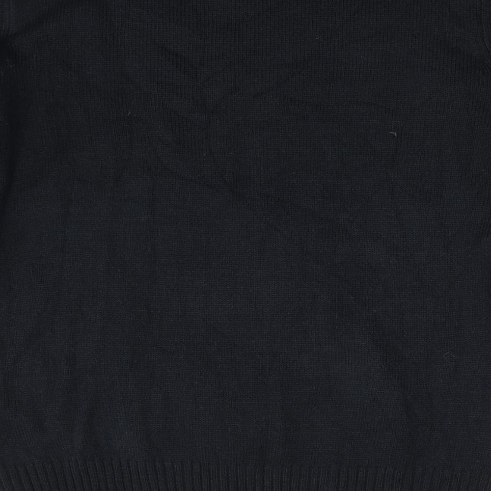 Merry Christmas Mens Black Geometric  Pullover Jumper Size M  - Christmas Jumper