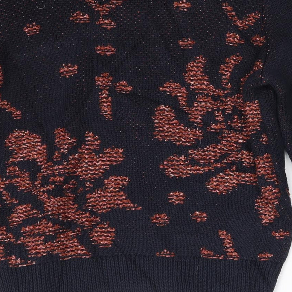 Limited  Edition  Womens Black Floral  Pullover Jumper Size 10