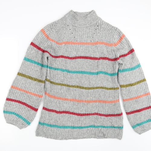 Papaya Womens Grey Striped  Pullover Jumper Size M