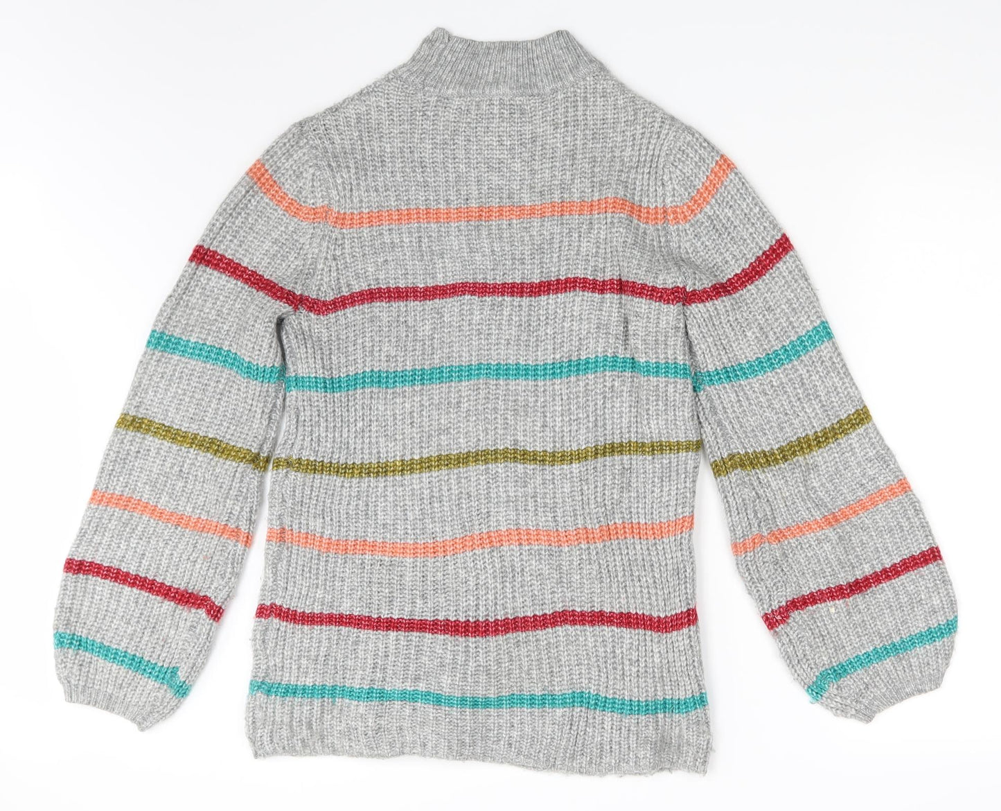 Papaya Womens Grey Striped  Pullover Jumper Size M