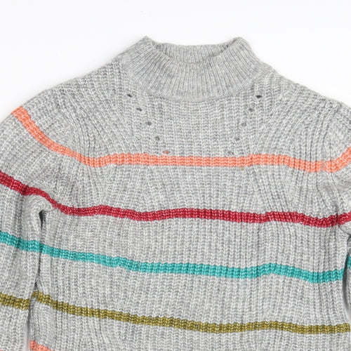 Papaya Womens Grey Striped  Pullover Jumper Size M