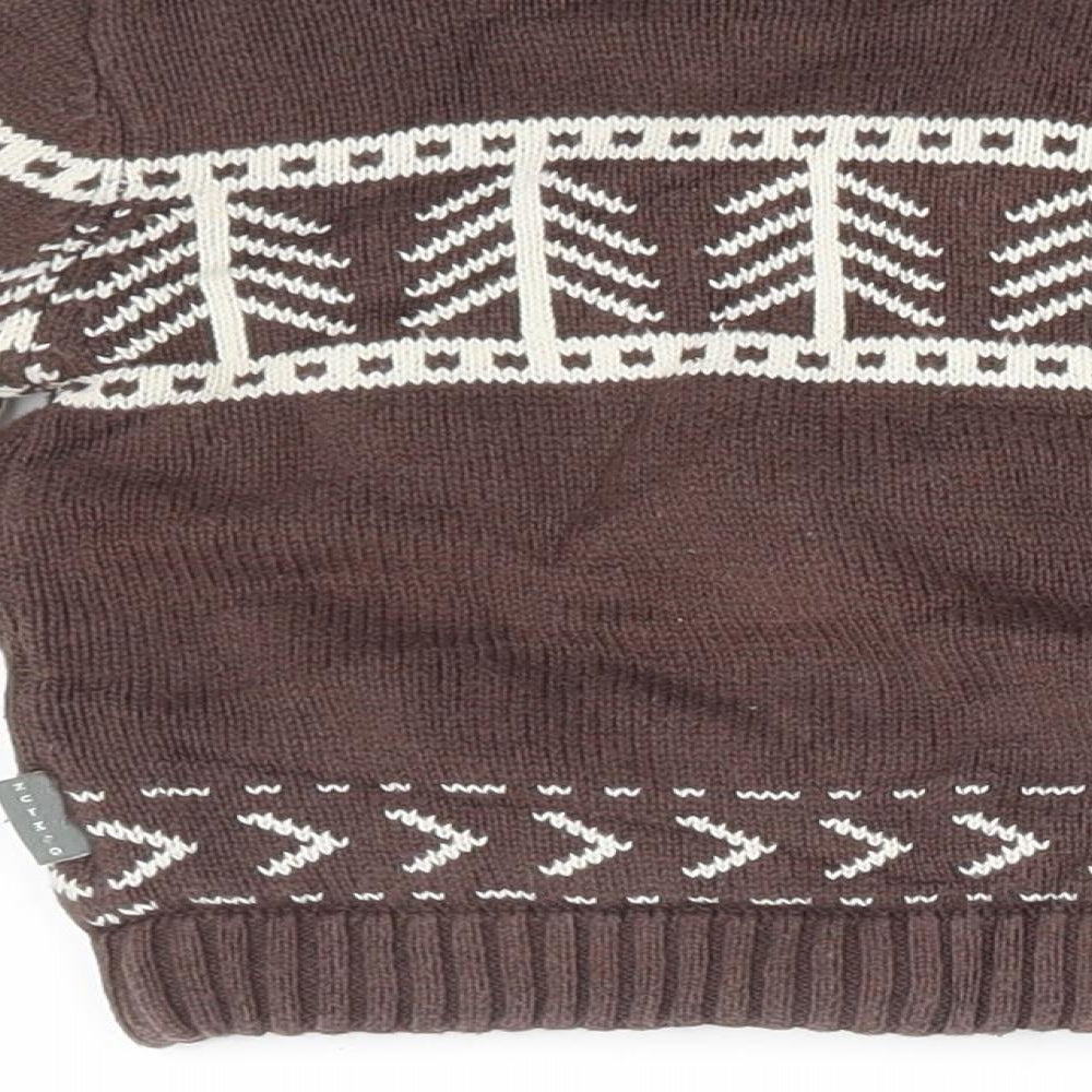 Nutmeg Boys Brown Geometric  Cardigan Jumper Size 12-18 Months