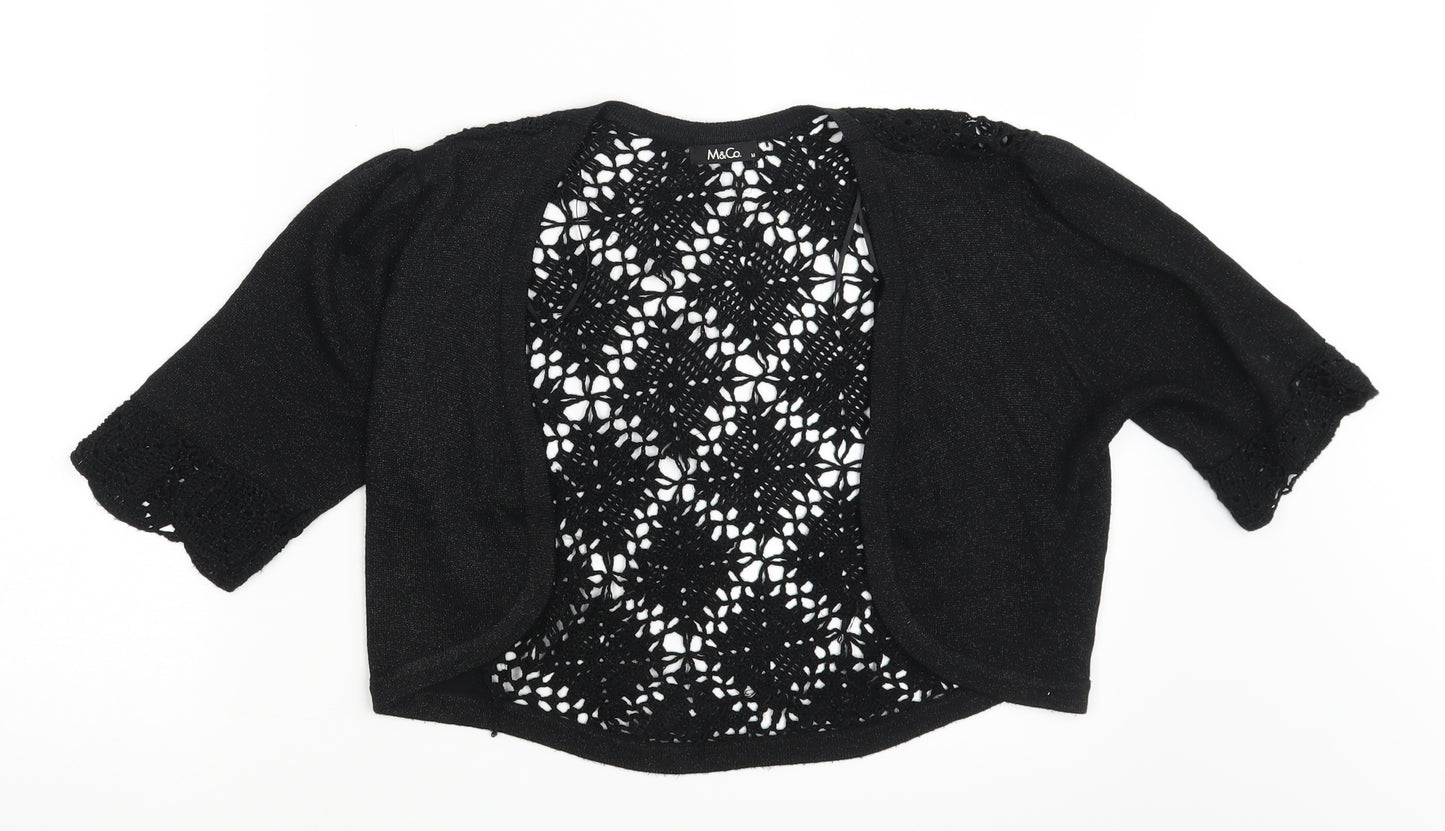 M&Co. Womens Black   Shrug Jumper Size 8