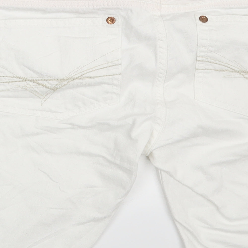 River Island Womens White  Denim Sweat Shorts Size 16