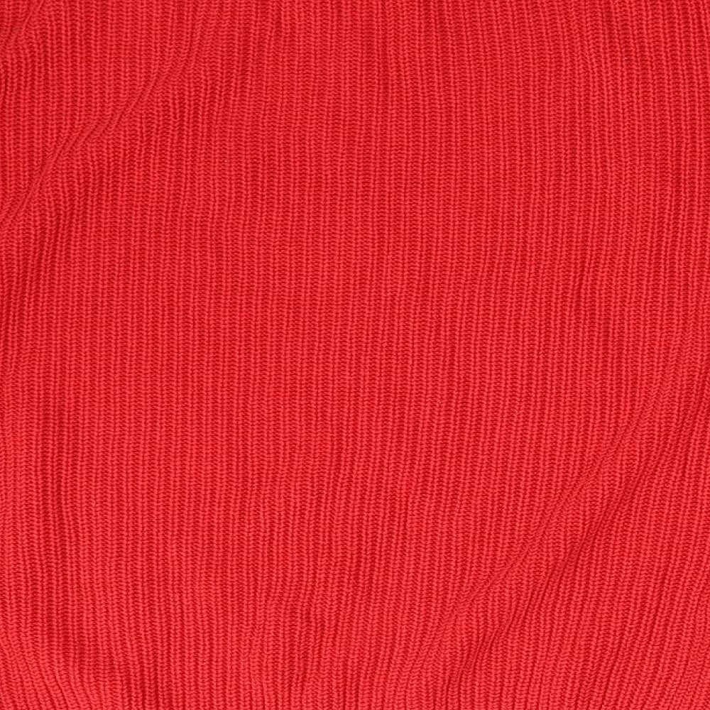M&S Womens Red Striped Knit Pullover Jumper Size XL