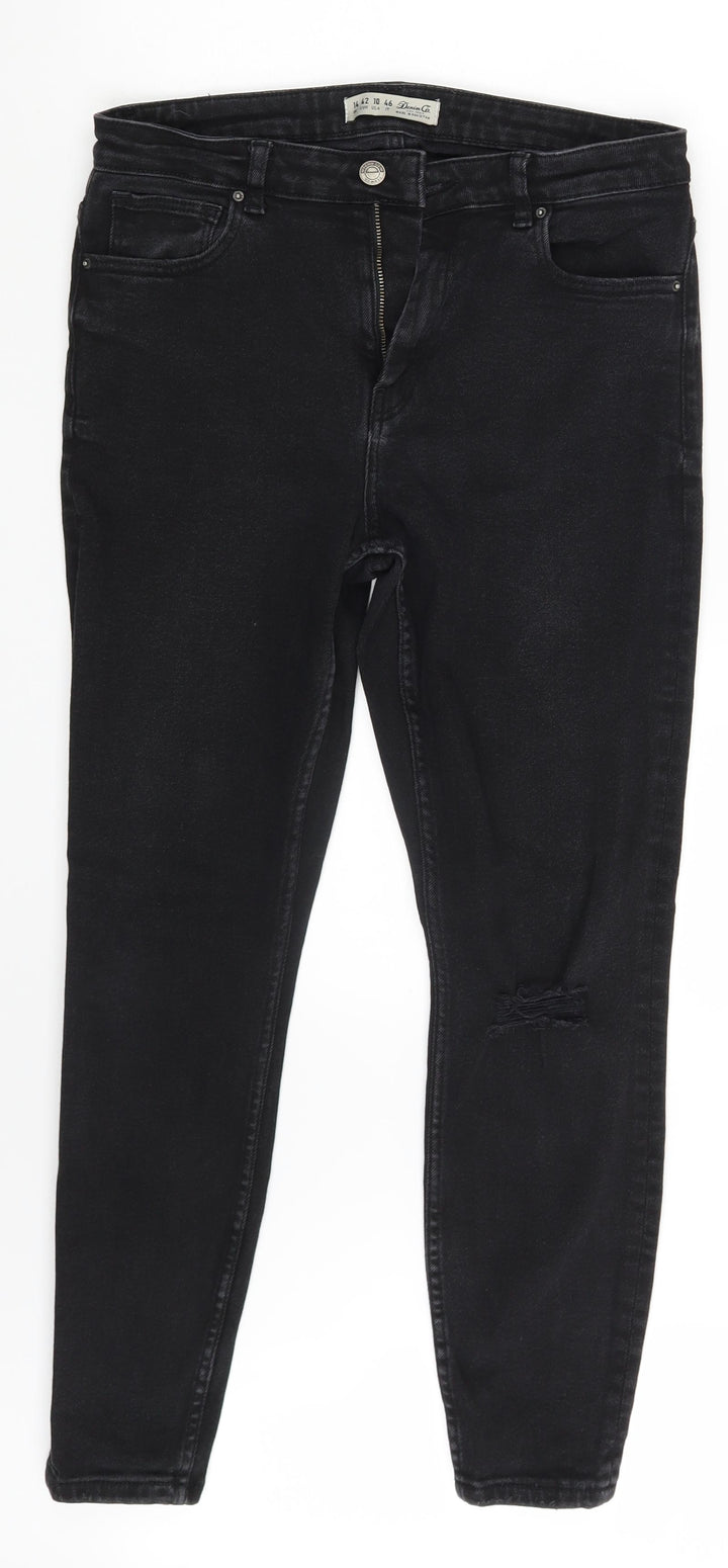 Denim & Co. Womens Black Denim Skinny Jeans Size 14 L26 in